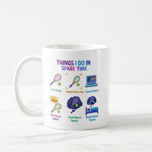 Caneca De Café Coisas Divertidas que Eu Faço Jogador de Tênis   D