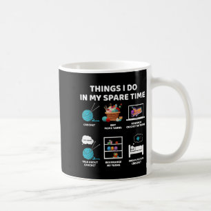 Caneca De Café Coisas que Faço no Meu Tempo Livre Crochê Tricô Di