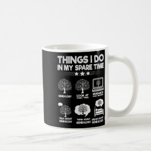 Caneca De Café Coisas que Faço no Meu Tempo Livre Genealogia Dive