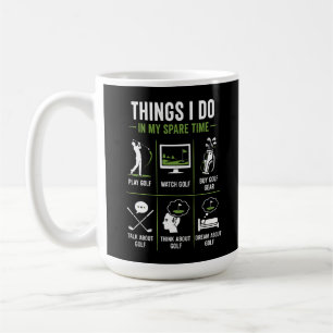 Caneca De Café Coisas que Faço Tempo Livre Falar Pensar Golfe