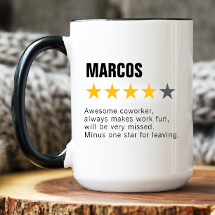 Caneca De Café Colaborador Personalizado Saindo Farewell Trabalha