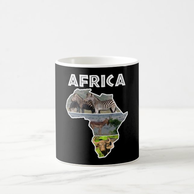 Caneca De Café Colagem Branca Continente Africano (Centro)