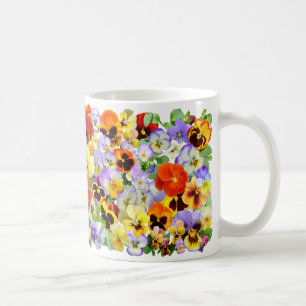 Caneca De Café Colagem Colorida de Pansy