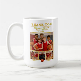 Caneca De Café Colagem da Equipe do Treinador de Basquete Foto 4