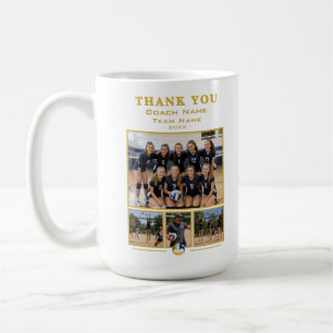 Caneca De Café Colagem da Equipe do Treinador de Volei Time 4 Fot