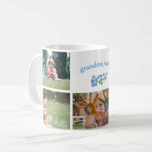Caneca De Café Colagem da foto da avó dos miosótis