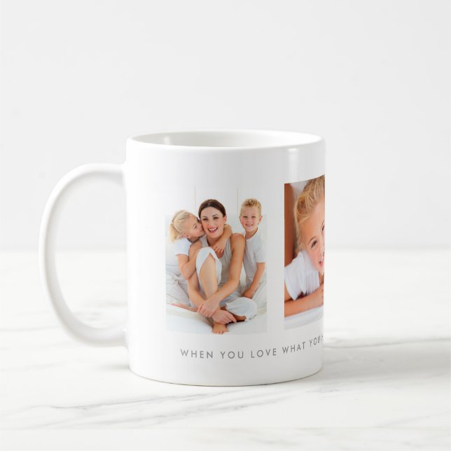 Caneca De Café Colagem da foto do branco três com mensagem feita (Esquerda)