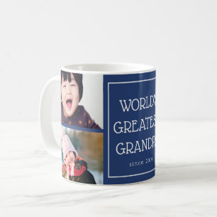 Caneca De Café Colagem da foto do vovô do mundo azul a grande
