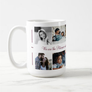 Caneca De Café Colagem de 10 fotos personalizadas com seu texto f