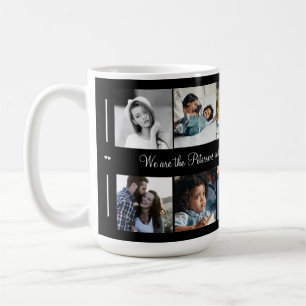 Caneca De Café Colagem de 10 fotos personalizadas com seu texto f