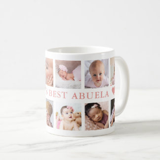 Caneca De Café Colagem de 12 Fotos Moderna Rosa Melhor Avó do Mun