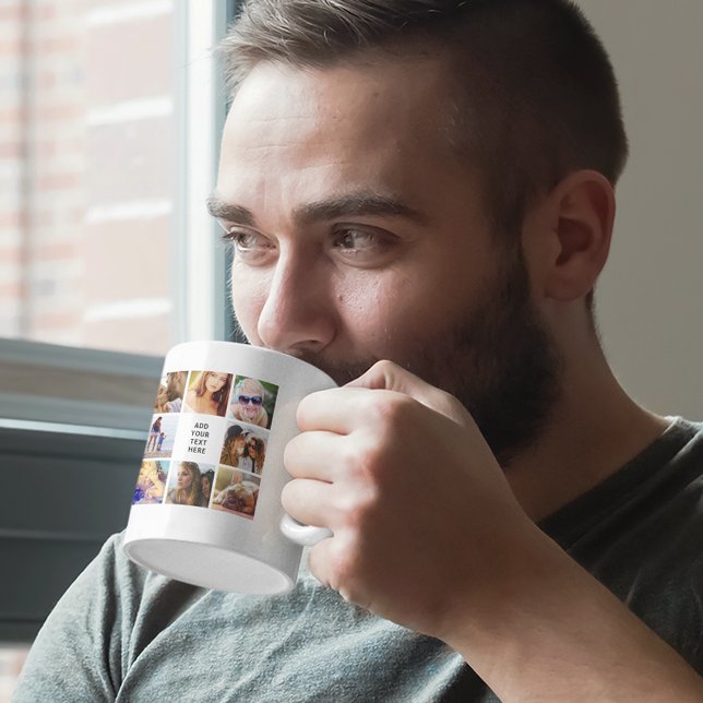 Caneca De Café Colagem de 16 Fotos Personalizada (Criador carregado)