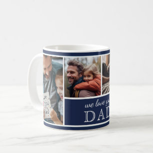 Caneca De Café Colagem de 4 Fotos Nós Amamos Você Papai Dia dos P