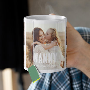 Caneca De Café Colagem de 5 Fotos da Babá Fashion