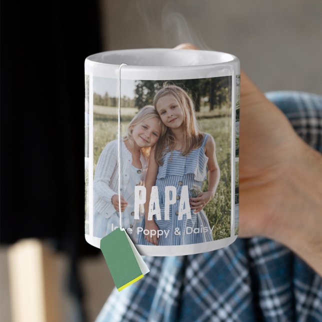 Caneca De Café Colagem de 5 Fotos do Papai da Moda (Criador carregado)