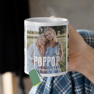 Caneca De Café Colagem de 5 fotos na moda Poppop