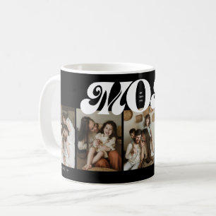 Caneca De Café Colagem de 5 Fotos Preto e Branco Retro Ousado par