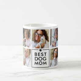 Caneca De Café Colagem de 7 Fotos da Melhor Mãe de Cachorro Moder