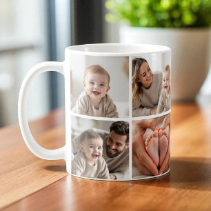 Caneca De Café Colagem de 8 Fotos de Bebê Imagem Fofa Instagram