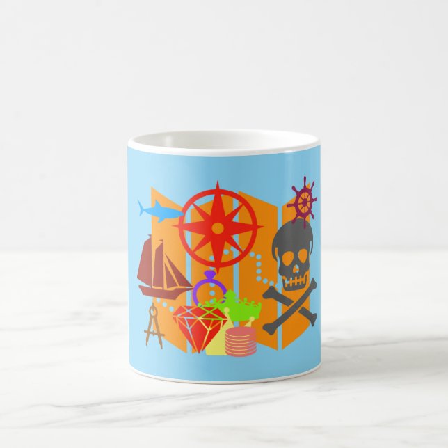 Caneca De Café Colagem de Caça ao Tesouro (Centro)