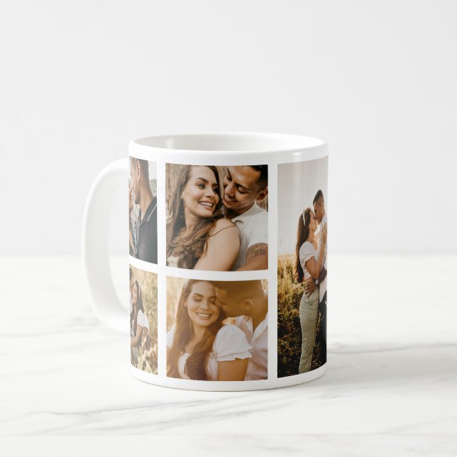 Caneca De Café Colagem de Cinco Fotos Novamente Semanas Simples (Frente Esquerda)