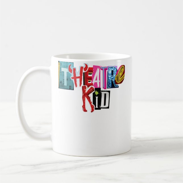 Caneca De Café Colagem de Fã de Teatro (Esquerda)