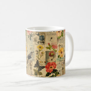 Caneca De Café Colagem de Folhas de Jornais Rustic Vintage (3)