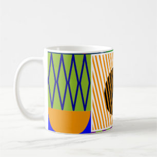 Caneca De Café Colagem de Formas Bauhaus 