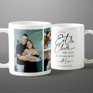 Caneca De Café Colagem de Foto de Anúncio de Bebê de Natal Modern