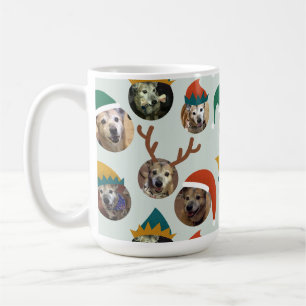 Caneca De Café Colagem de Foto de Cão de Natal do Bobo de Tonelad