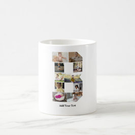 Caneca De Café Colagem de Fotografias com design Letra B