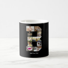 Caneca De Café Colagem de Fotografias com design Letra B