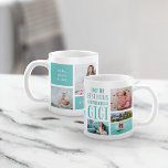 Caneca De Café Colagem de Fotografias Cute Gigi<br><div class="desc">Só as melhores mães são promovidas a Gigi! Celebre a vovó com esta doce caneca fotográfica com a citação em tipografia de estilo manuscrito e sete fotos de seus netos organizadas em um layout de colagem. Personalize com uma mensagem personalizada (adoramos com os nomes dos netos) e o ano para...</div>