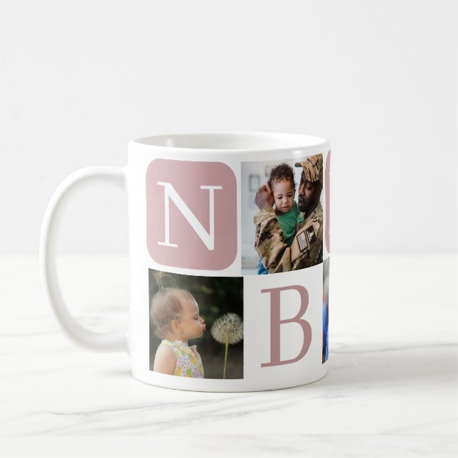 Caneca De Café Colagem de Fotografias da Avó Personalizada 5 (Esquerda)