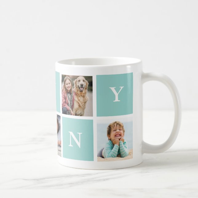 Caneca De Café Colagem de Fotografias da Avó Personalizada 5 (Direita)