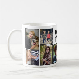 Caneca De Café Colagem de Fotografias da Família 9 Imagens Adicio