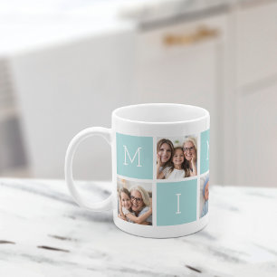 Caneca De Café Colagem de Fotografias da Mima Avó 5 Personalizada