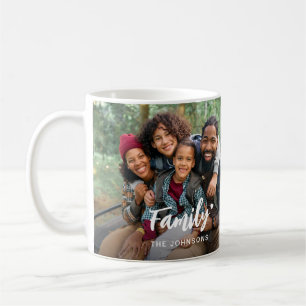 Caneca De Café Colagem de Fotografias de Script Personalizado da 