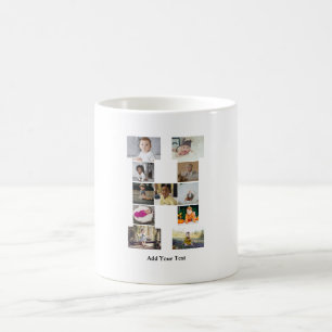 Caneca De Café Colagem de Fotografias design Letra H