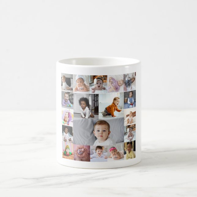 Caneca De Café Colagem de Fotografias do Design 19 (Centro)