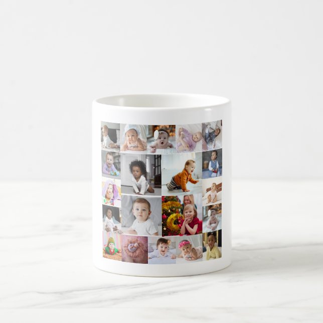 Caneca De Café Colagem de Fotografias do Design 20 (Centro)