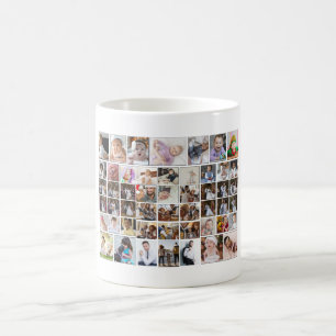 Caneca De Café Colagem de Fotografias do Design 50