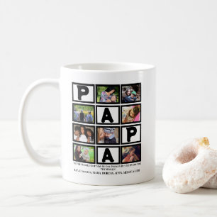 Caneca De Café Colagem de Fotografias do Dia de os pais Papa 9 do