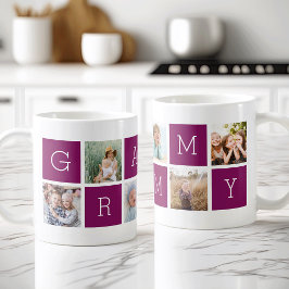 Caneca De Café Colagem de Fotografias do Grammy Personalizado