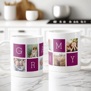 Caneca De Café Colagem de Fotografias do Grammy Personalizado