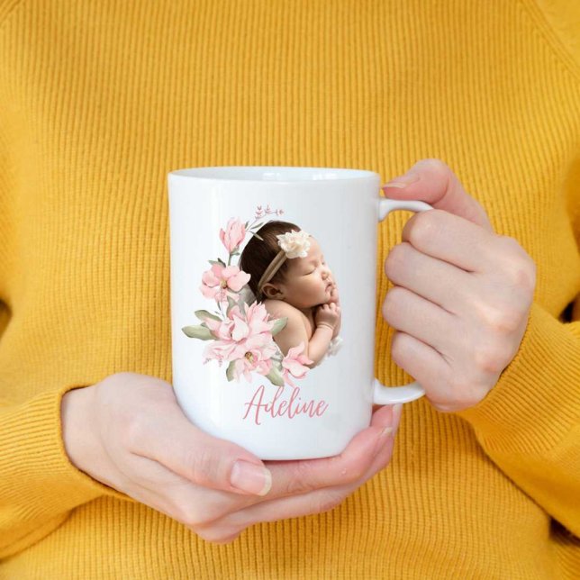 Caneca De Café Colagem de Fotografias do nascer do Bebê Nova Mug  (Criador carregado)