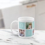 Caneca De Café Colagem de Fotografias Gigi Gigi Personalizada Avó<br><div class="desc">Crie um doce acento para a vovó com este simples design que mostra cinco das suas fotos favoritas do Instagram, organizadas em uma colagem com quadrados alternados em verde pastel de menta, soletrando "Gigi" com um coração no último quadrado. Personalize com fotos favoritas de seus netos para um presente precioso...</div>