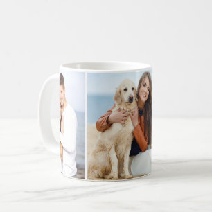Caneca De Café Colagem de Fotografias Personalizada 3 Clássica de