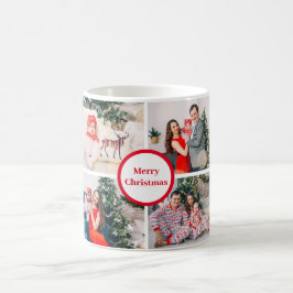 Caneca De Café Colagem de Fotografias Personalizada da Família 4 
