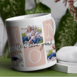 Caneca De Café Colagem de Fotografias Personalizada do Amor 7 pel
